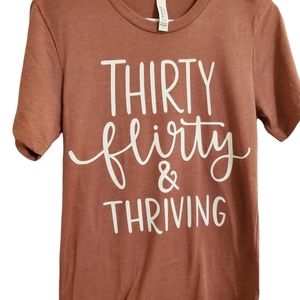 Thirty Flirty & Thriving Tee in Muave by Bella+ Canvas in Size S